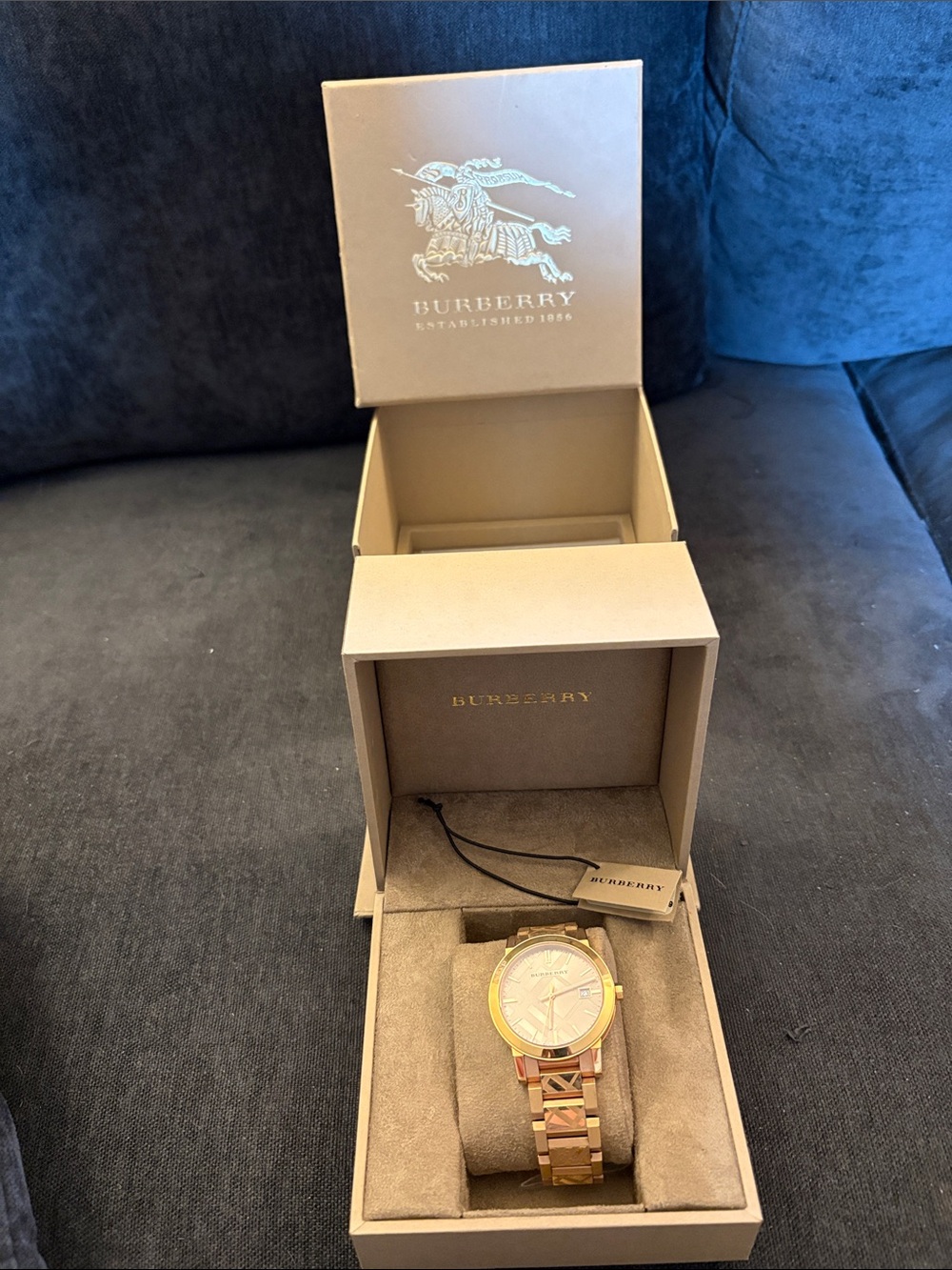 Burberry Womens Gold and Rose Gold Stainless Steel Bracelet Watch